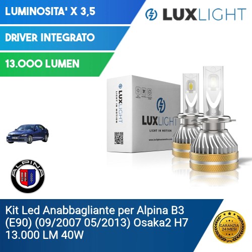 Kit Led Anabbagliante per Alpina B3 (E90) (09/2007 05/2013) Osaka2 H7 13.000 LM 40W