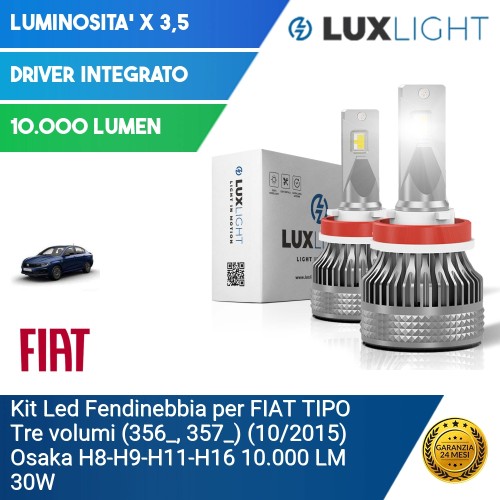 Kit Led Fendinebbia per FIAT TIPO Tre volumi (356_, 357_) (10/2015) Osaka H8-H9-H11-H16 10.000 LM 30W