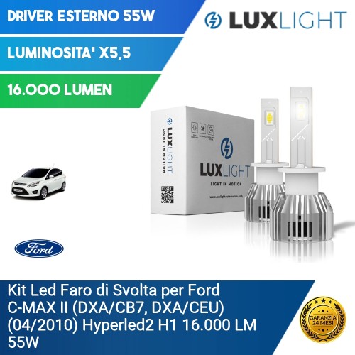 Kit Led Faro di Svolta per Ford C-MAX II (DXA/CB7, DXA/CEU) (04/2010) Hyperled2 H1 16.000 LM 55W