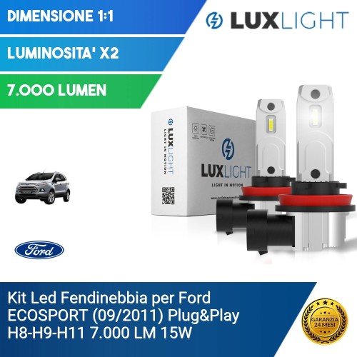 Kit Led Fendinebbia per Ford ECOSPORT (09/2011) Plug&Play H8-H9-H11 7.000 LM 15W