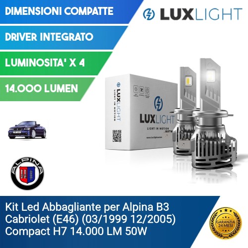 Kit Led Abbagliante per Alpina B3 Cabriolet (E46) (03/1999 12/2005) Compact H7 14.000 LM 50W