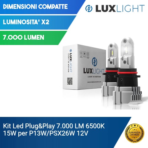 Kit Led Plug&Play 7.000 LM 6500K 15W per P13W/PSX26W 12V