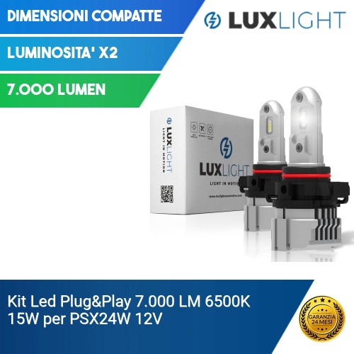 Kit Led Plug&Play 7.000 LM 6500K 15W per PSX24W 12V