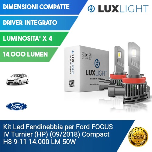 Kit Led Fendinebbia per Ford FOCUS IV Turnier (HP) (09/2018) Compact H8-9-11 14.000 LM 50W