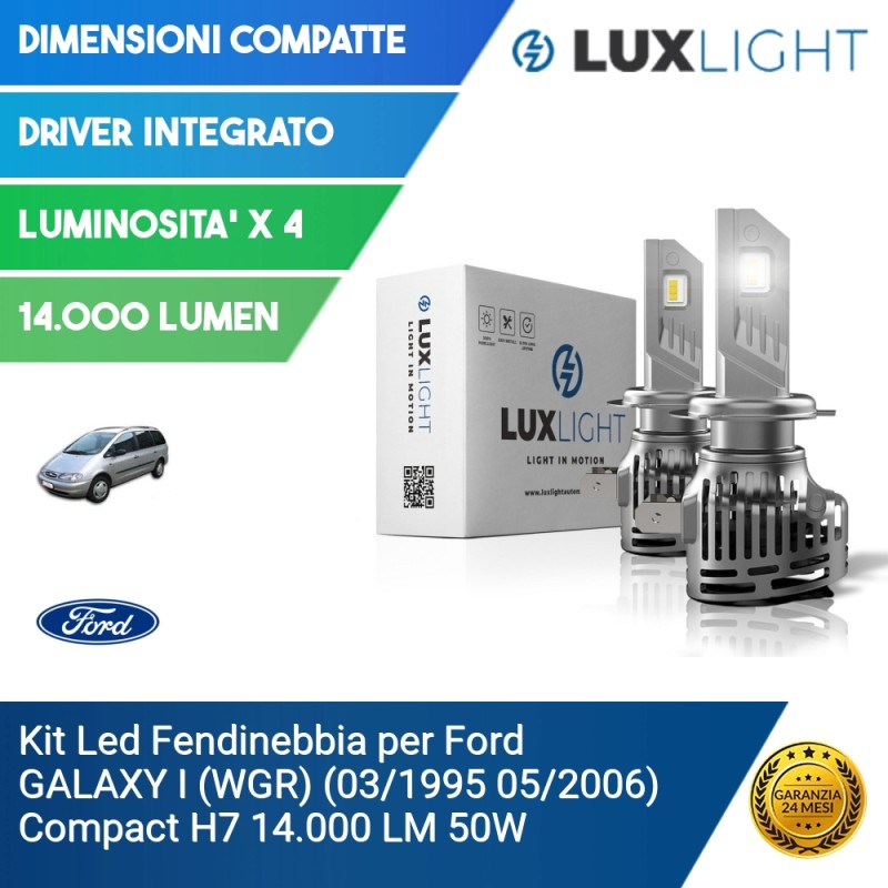 Kit Led Fendinebbia per Ford GALAXY I (WGR) (03/1995 05/2006) Compact H7 14.000 LM 50W