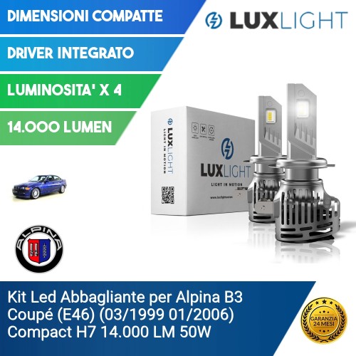 Kit Led Abbagliante per Alpina B3 Coupé (E46) (03/1999 01/2006) Compact H7 14.000 LM 50W