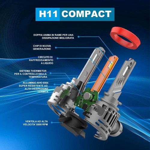 Kit Led Fendinebbia per Ford KA+ III Tre volumi (TK, FK) (08/2014) Compact H8-9-11 14.000 LM 50W