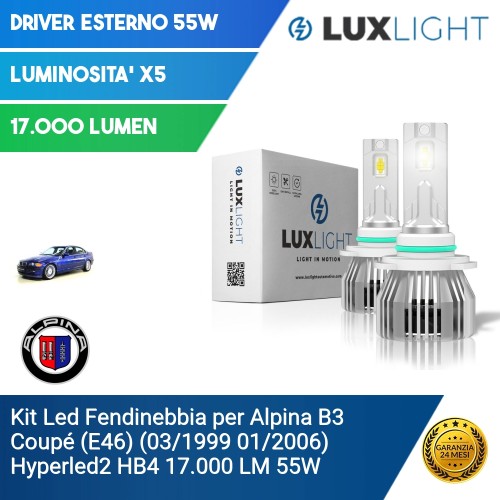 Kit Led Fendinebbia per Alpina B3 Coupé (E46) (03/1999 01/2006) Hyperled2 HB4 17.000 LM 55W