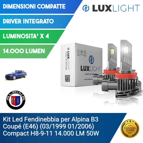 Kit Led Fendinebbia per Alpina B3 Coupé (E46) (03/1999 01/2006) Compact H8-9-11 14.000 LM 50W