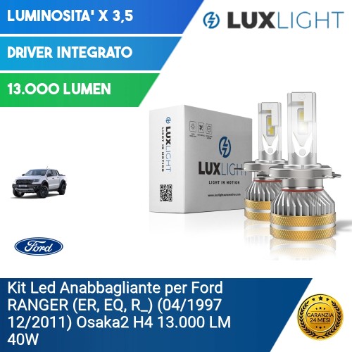 Kit Led Anabbagliante per Ford RANGER (ER, EQ, R_) (04/1997 12/2011) Osaka2 H4 13.000 LM 40W
