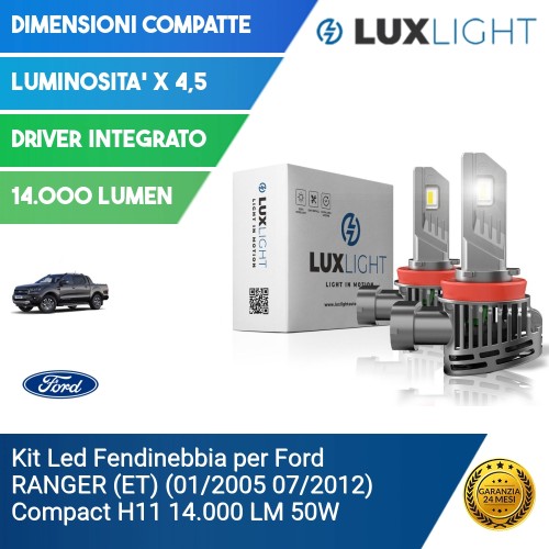 Kit Led Fendinebbia per Ford RANGER (ET) (01/2005 07/2012) Compact H11 14.000 LM 50W