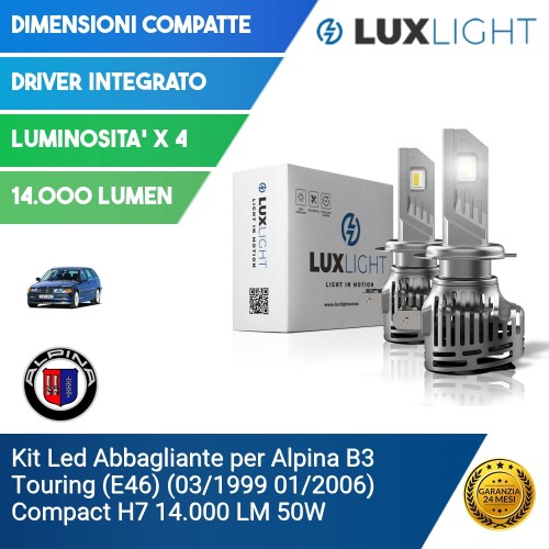 Kit Led Abbagliante per Alpina B3 Touring (E46) (03/1999 01/2006) Compact H7 14.000 LM 50W