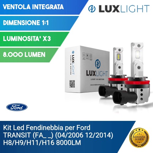 Kit Led Fendinebbia per Ford TRANSIT (FA_ _) (04/2006 12/2014) H8/H9/H11/H16 8000LM