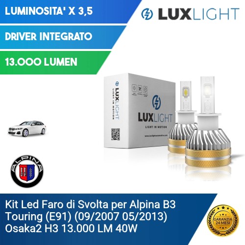 Kit Led Faro di Svolta per Alpina B3 Touring (E91) (09/2007 05/2013) Osaka2 H3 13.000 LM 40W