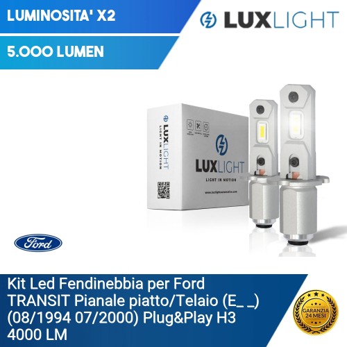 Kit Led Fendinebbia per Ford TRANSIT Pianale piatto/Telaio (E_ _) (08/1994 07/2000) Plug&Play H3 4000 LM