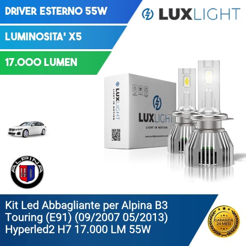 Kit Led Abbagliante per Alpina B3 Touring (E91) (09/2007 05/2013) Hyperled2 H7 17.000 LM 55W