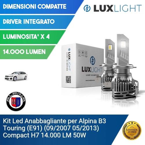 Kit Led Anabbagliante per Alpina B3 Touring (E91) (09/2007 05/2013) Compact H7 14.000 LM 50W