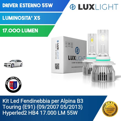 Kit Led Fendinebbia per Alpina B3 Touring (E91) (09/2007 05/2013) Hyperled2 HB4 17.000 LM 55W