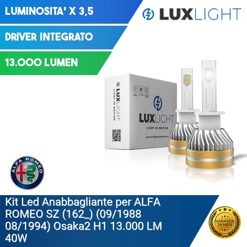 Kit Led Anabbagliante per ALFA ROMEO SZ (162_) (09/1988 08/1994) Osaka2 H1 13.000 LM 40W