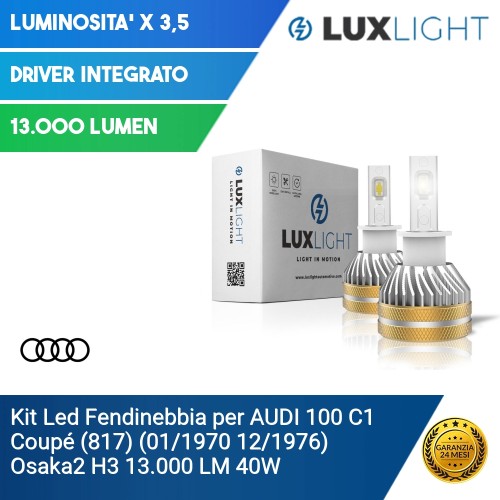 Kit Led Fendinebbia per AUDI 100 C1 (817) (01/1970 12/1976) Osaka2 H3 13.000 LM 40W