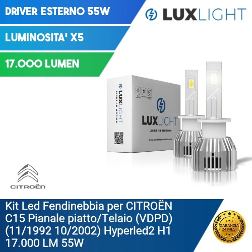Kit Led Fendinebbia per CITROËN C15 Pianale piatto (VDPD) (11/1992 10/2002) Hyperled2 H1 17.000 LM 55W