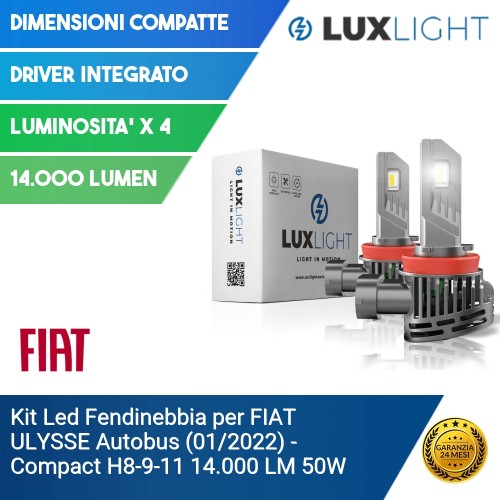 Kit Led Fendinebbia per FIAT ULYSSE Autobus (01/2022) Compact H8-9-11 14.000 LM 50W
