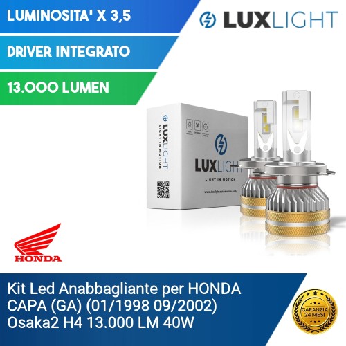 Kit Led Anabbagliante per HONDA CAPA (GA) (01/1998 09/2002) Osaka2 H4 13.000 LM 40W