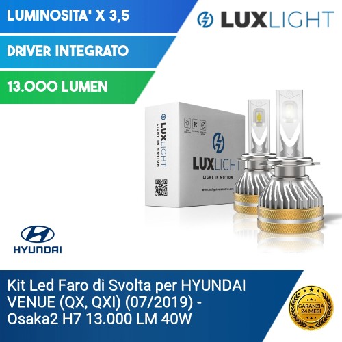 Kit Led Faro di Svolta per HYUNDAI VENUE (QX, QXI) (07/2019) Osaka2 H7 13.000 LM 40W