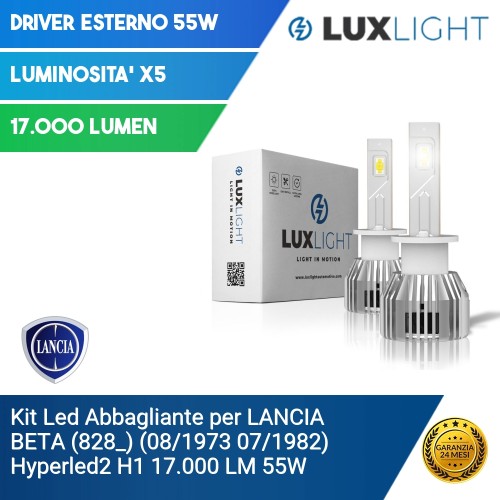 Kit Led Abbagliante per LANCIA BETA (828_) (08/1973 07/1982) Hyperled2 H1 17.000 LM 55W