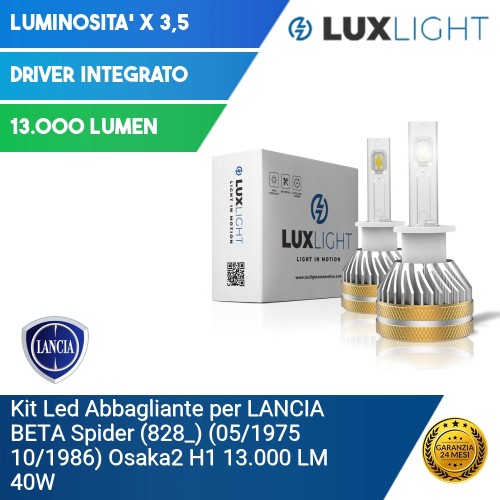 Kit Led Abbagliante per LANCIA BETA Spider (828_) (05/1975 10/1986) Osaka2 H1 13.000 LM 40W