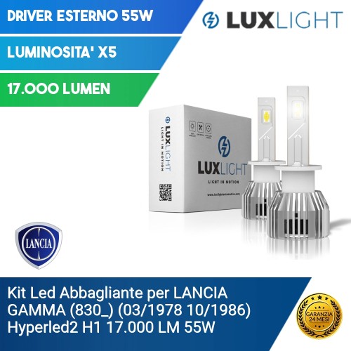 Kit Led Abbagliante per LANCIA GAMMA (830_) (03/1978 10/1986) Hyperled2 H1 17.000 LM 55W