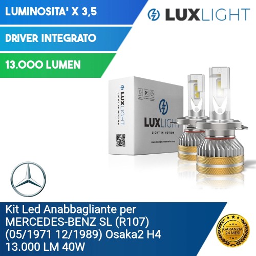 Kit Led Anabbagliante per Mercedes-Benz SL (R107) (05/1971 12/1989) Osaka2 H4 13.000 LM 40W