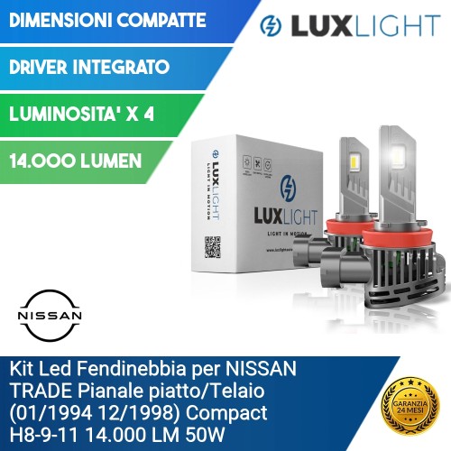 Kit Led Fendinebbia per NISSAN TRADE Pianale piatto (01/1994 12/1998) Compact H8-9-11 14.000 LM 50W