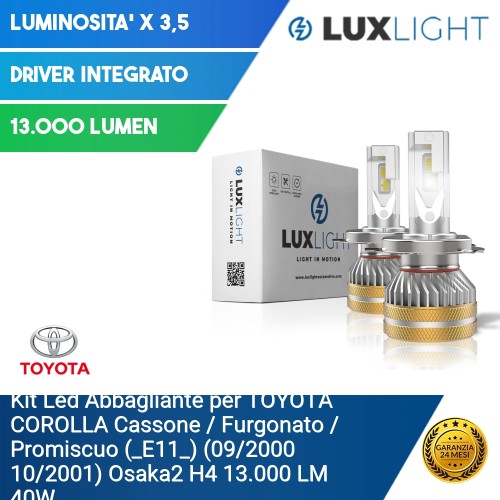 Kit Led Abbagliante per TOYOTA COROLLA Furgonato (_E11_) (09/2000 10/2001) Osaka2 H4 13.000 LM 40W