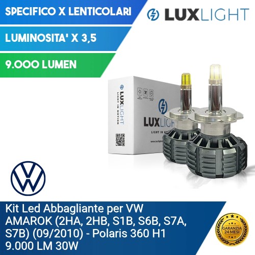 Kit Led Abbagliante per VW VOLKSWAGEN AMAROK (2H_. S1_. S6_. S7_.) (09/2010) Polaris 360 H1 9.000 LM 30W