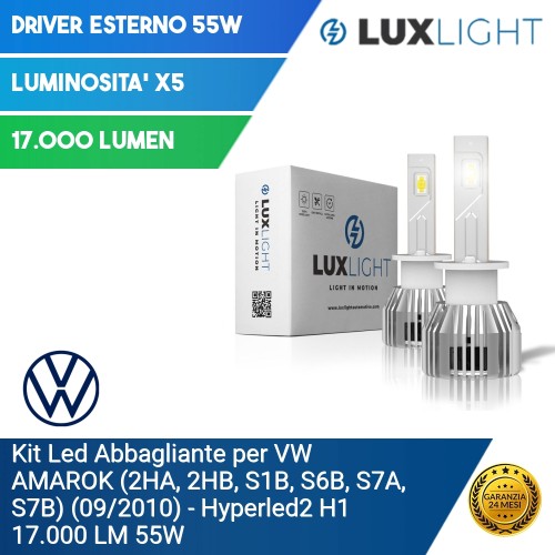 Kit Led Abbagliante per VW VOLKSWAGEN AMAROK (2H_. S1_. S6_. S7_.) (09/2010) Hyperled2 H1 17.000 LM 55W