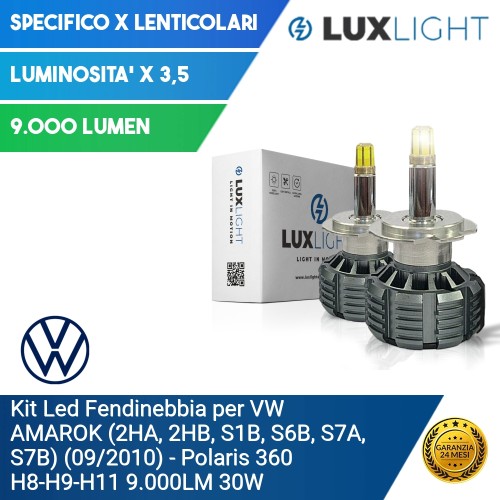 Kit Led Fendinebbia per VW VOLKSWAGEN AMAROK (2H_. S1_. S6_. S7_.) (09/2010) Polaris 360 H8-H9-H11 9.000LM 30W