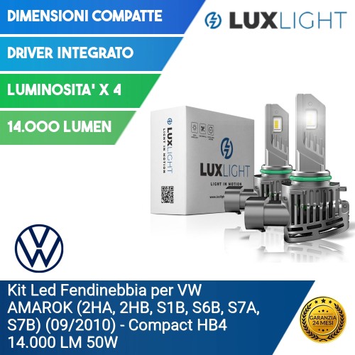 Kit Led Fendinebbia per VW VOLKSWAGEN AMAROK (2H_. S1_. S6_. S7_.) (09/2010) Compact HB4 14.000 LM 50W