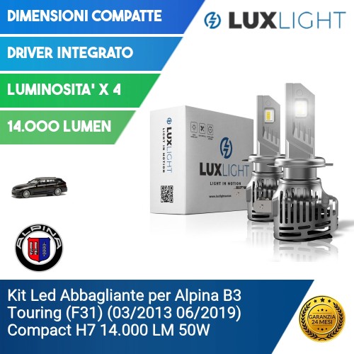 Kit Led Abbagliante per Alpina B3 Touring (F31) (03/2013 06/2019) Compact H7 14.000 LM 50W