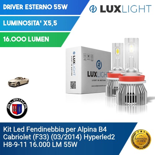 Kit Led Fendinebbia per Alpina B4 Cabriolet (F33) (03/2014) Hyperled2 H8-9-11 16.000 LM 55W