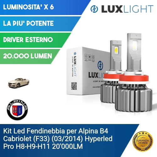 Kit Led Fendinebbia per Alpina B4 Cabriolet (F33) (03/2014) Hyperled Pro H8-H9-H11 20'000LM