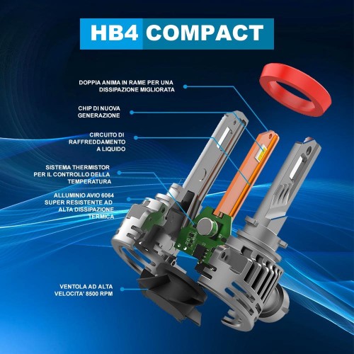 Kit Led Anabbagliante per HONDA CIVIC VIII Tre volumi (FD, FA) (09/2005) Compact HB4 14.000 LM 50W