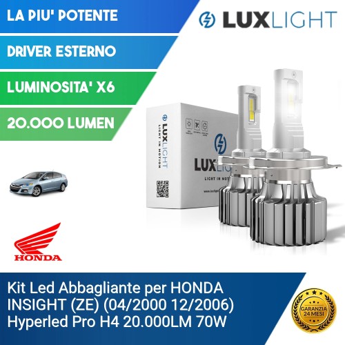 Kit Led Abbagliante per HONDA INSIGHT (ZE) (04/2000 12/2006) Hyperled Pro H4 20.000LM 70W