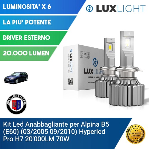 Kit Led Anabbagliante per Alpina B5 (E60) (03/2005 09/2010) Hyperled Pro H7 20'000LM 70W