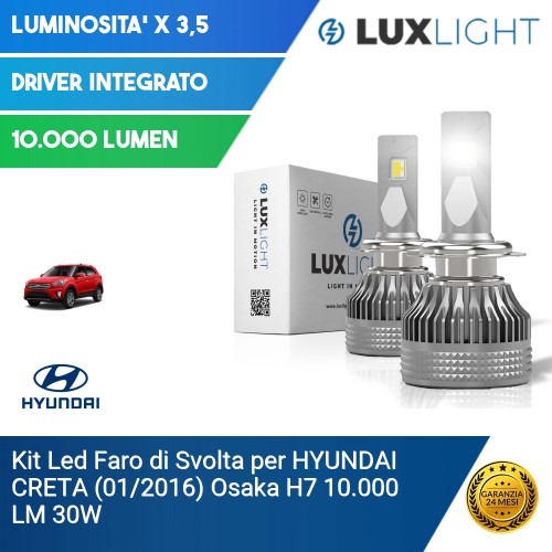 Kit Led Faro di Svolta per HYUNDAI CRETA (01/2016) Osaka H7 10.000 LM 30W