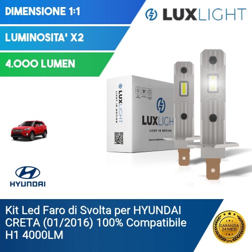 Kit Led Faro di Svolta per HYUNDAI CRETA (01/2016) 100% Compatibile H1 4000LM