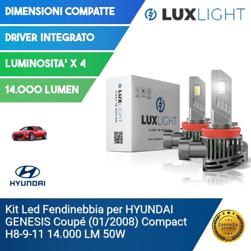 Kit Led Fendinebbia per HYUNDAI GENESIS Coupé (01/2008) Compact H8-9-11 14.000 LM 50W