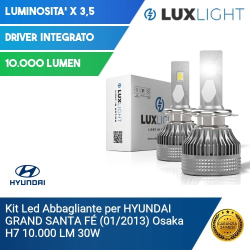 Kit Led Abbagliante per HYUNDAI GRAND SANTA FÉ (01/2013) Osaka H7 10.000 LM 30W