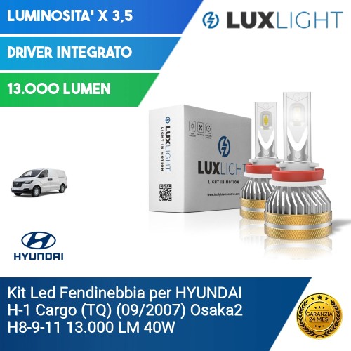 Kit Led Fendinebbia per HYUNDAI H-1 Cargo (TQ) (09/2007) Osaka2 H8-9-11 13.000 LM 40W