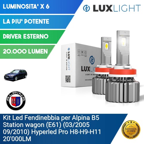 Kit Led Fendinebbia per Alpina B5 Station wagon (E61) (03/2005 09/2010) Hyperled Pro H8-H9-H11 20'000LM